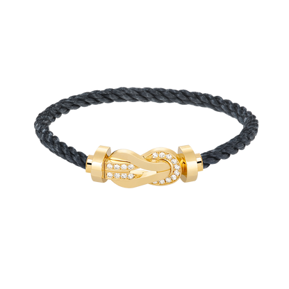 [Camiery]CHANCE LARGE 8 FIGURE BUCKLE HALF DIAMOND BRACELET GOLD