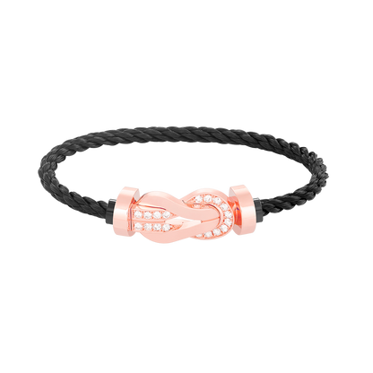 [Camiery]CHANCE LARGE 8 FIGURE BUCKLE HALF DIAMOND BRACELET ROSE GOLD