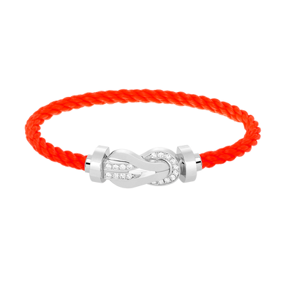 [Camiery]CHANCE LARGE 8 FIGURE BUCKLE HALF DIAMOND BRACELET SILVER