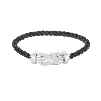 [Camiery]CHANCE LARGE 8 FIGURE BUCKLE HALF DIAMOND BRACELET SILVER