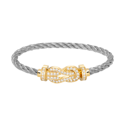 [Camiery]CHANCE LARGE 8 FIGURE BUCKLE FULLDIAMOND BRACELET GOLD