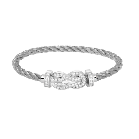 [Camiery]CHANCE LARGE 8 FIGURE BUCKLE FULL DIAMOND BRACELET SILVER