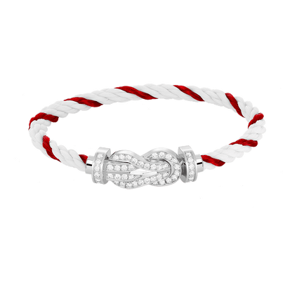 [Camiery]CHANCE LARGE 8 FIGURE BUCKLE FULL DIAMOND BRACELET SILVER