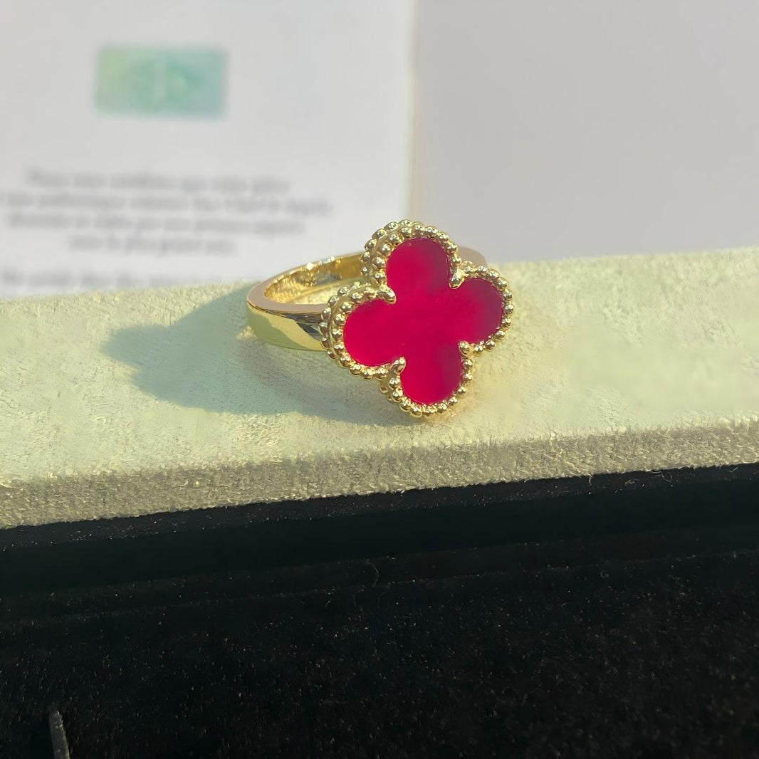 [Camiery]NEW CLOVER PINK ENAMEL RINGS