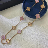 [Camiery]CLOVER 10 MOTIFS  LASER PINK MOP NECKLACE