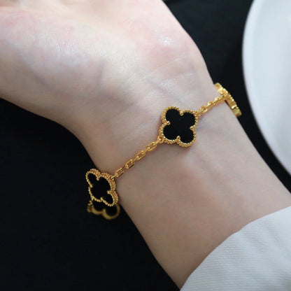 [Camiery] CLOVER 5 MOTIF ONYXS BRACELET COLLECTION