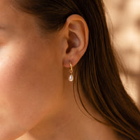 Dainty Pearl Drop Huggies