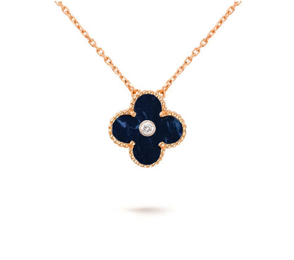 [Camiery]CLOVER 15MM DIAMOND SINGLE FLOWER NECKLACE COLLECTION
