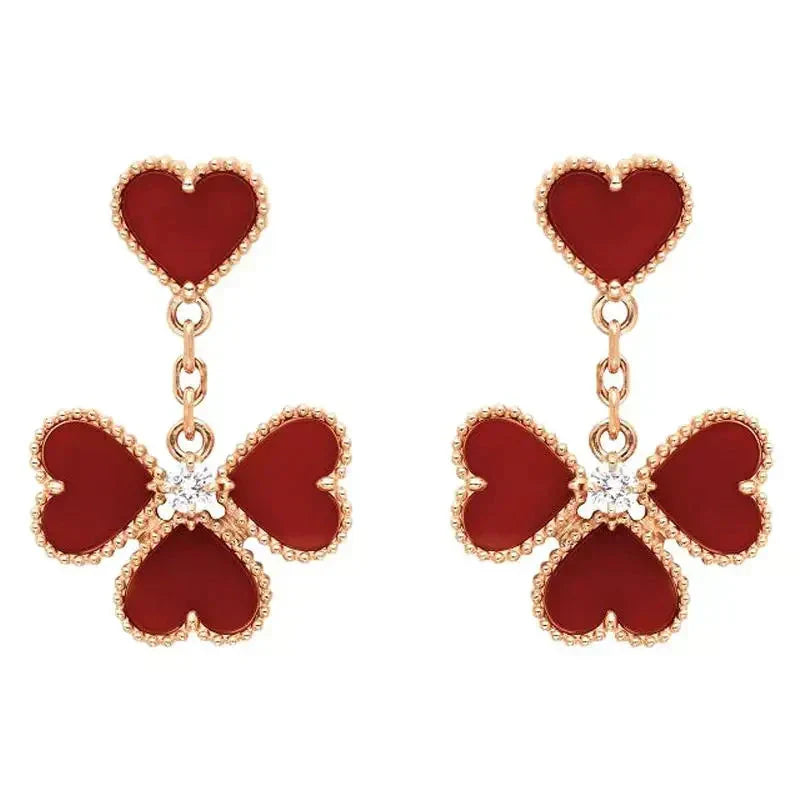 [Camiery]SWEET CLOVER CARNELIAN EARRINGS