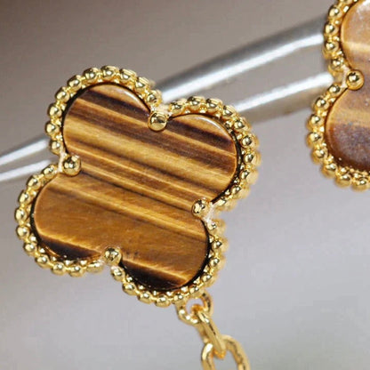 [Camiery]CLOVER  2 MOTIF  TIGER EYE CARNELIAN EARRINGS