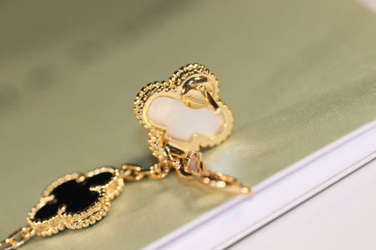 [Camiery]CLOVER EARRINGS GOLD ONYX MOP 3 MOTIF