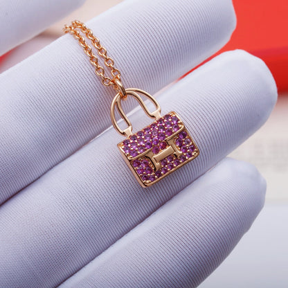 [Camiery]CONSTANCE PEDANT PURPLE DIAMOND NECKLACE