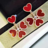 [Camiery]SWEET CLOVER CARNELIAN EARRINGS