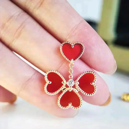 [Camiery]SWEET CLOVER CARNELIAN EARRINGS
