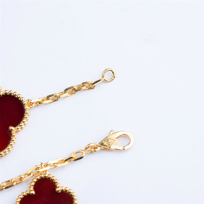 [Camiery]CLOVER BRACELET 5 MOTIFS CARNELIAN TIGER EYE