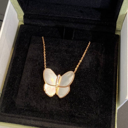 [Camiery]BUTTERFLY GOLD MOP DIAMOND NECKLACE