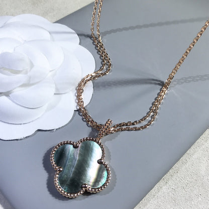 [Camiery]CLOVER 25MM GOLD DARK MOP BIG CLOVER NECKLACE