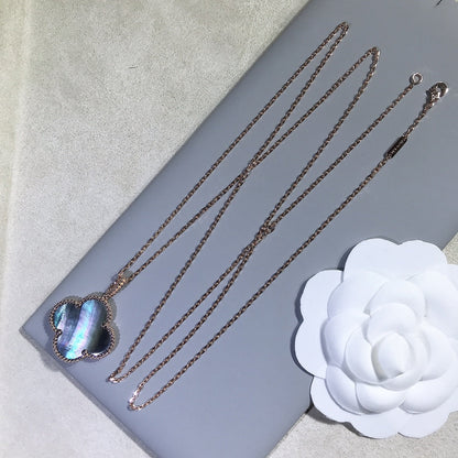 [Camiery]CLOVER 25MM GOLD DARK MOP BIG CLOVER NECKLACE