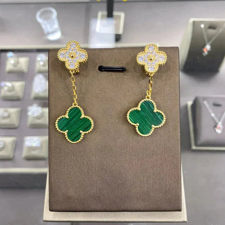 [Camiery]CLOVER  2 MOTIFS  DIAMOND  EARRINGS (MULTIPLE CHOICESç´