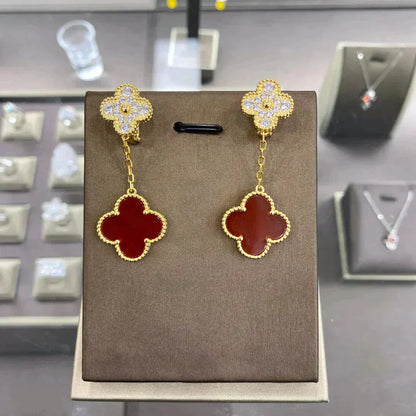 [Camiery]CLOVER  2 MOTIFS  DIAMOND  EARRINGS (MULTIPLE CHOICESç´