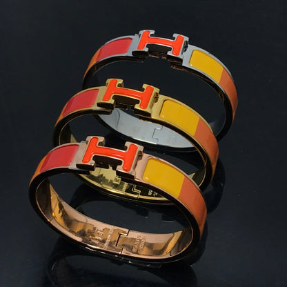 [Camiery]H BRACELET ORANGE RAINBOW CERAMIC