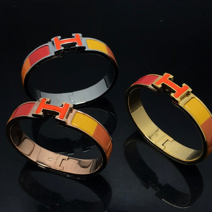 [Camiery]H BRACELET ORANGE RAINBOW CERAMIC