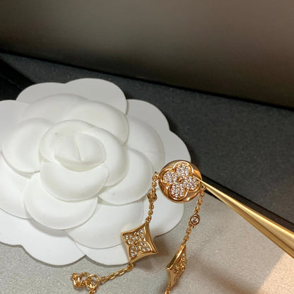 [Camiery]STAR AND SUN 4 MOTIFS GOLD DIAMONDS BRACELET