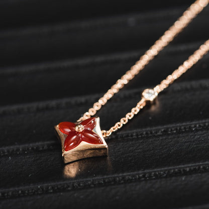 [Camiery]STAR NECKLACE PINK GOLD 1 DIAMOND