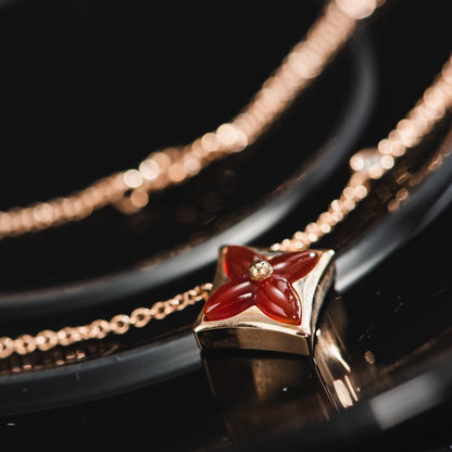 [Camiery]STAR NECKLACE PINK GOLD 1 DIAMOND