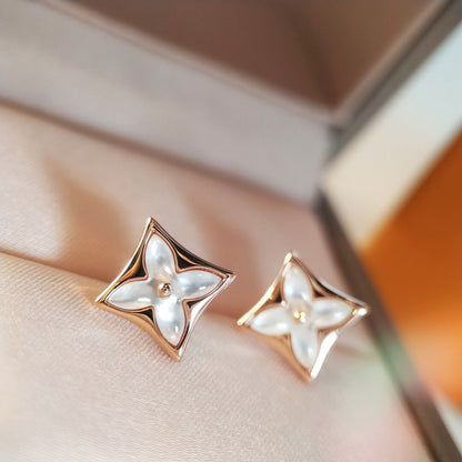 [Camiery]STAR MOP PINK GOLD EARRINGS