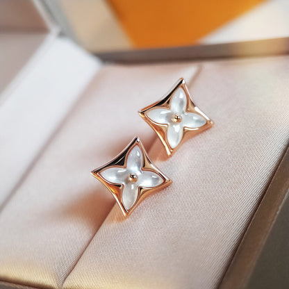 [Camiery]STAR MOP PINK GOLD EARRINGS