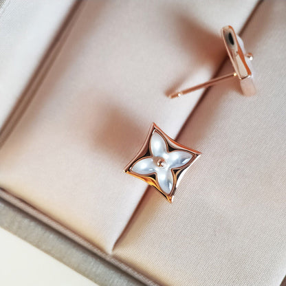[Camiery]STAR MOP PINK GOLD EARRINGS