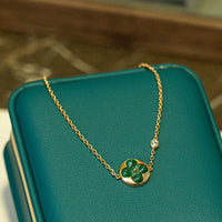 [Camiery]SUN MALACHITE 1 DIAMOND PINK GOLD BRACELET