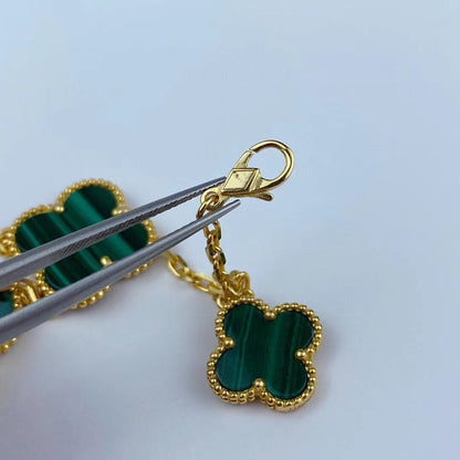 [Camiery]MAGIC CLOVER MALACHITE GOLD BRACELET 5 MOTIFS