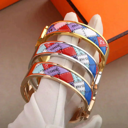 [Camiery]H BRACELET DOTTED BORDER 12MM