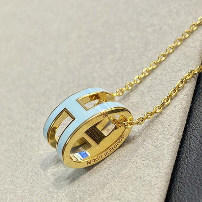 [Camiery]POP H LIGHT BLUE NECKLACE