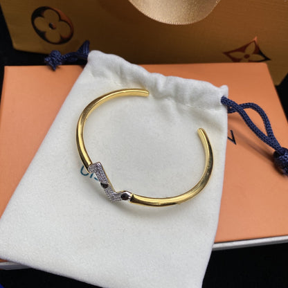 [Camiery]VOLTE UPSITE DOWN DIAMOND GOLD OPEN BRACELET