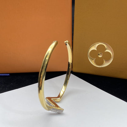 [Camiery]VOLTE UPSITE DOWN DIAMOND GOLD OPEN BRACELET