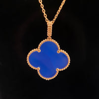 [Camiery]CLOVER 25MM NECKLACE TURQUOISE ROSE GOLD