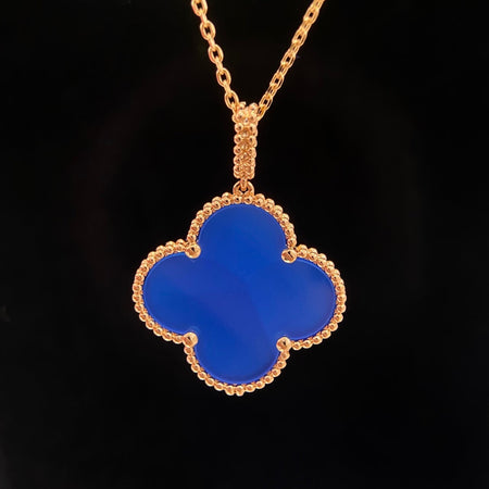 [Camiery]CLOVER 25MM NECKLACE TURQUOISE ROSE GOLD