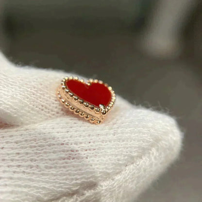 [Camiery]HEART CARNELIAN STUD EARRINGS