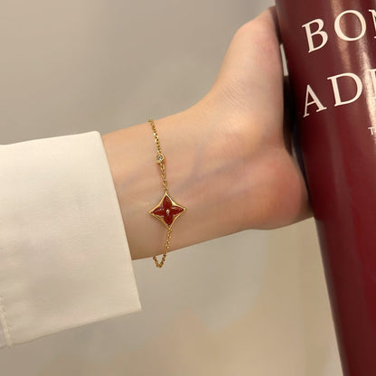[Camiery]COLOR STAR CARNELIAN PINK GOLD DIAMOND BRACELET