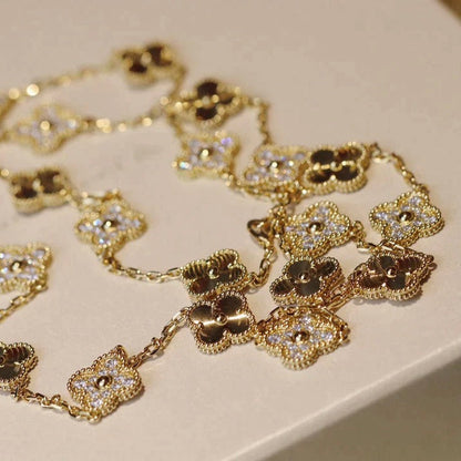 [Camiery]CLOVER 20 MOTIFS LASER DIAMOND NECKLACE