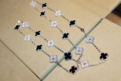 [Camiery]CLOVER 20 MOTIFS ONYX DIAMOND SILVER