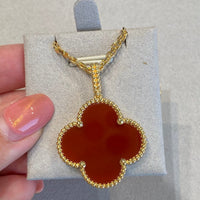 [Camiery]CLOVER 25MM NECKLACE GOLD CARNELIAN