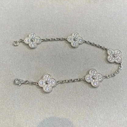 [Camiery] CLOVER 5 MOTIF FULL DIAMOND BRACELET COLLECTION