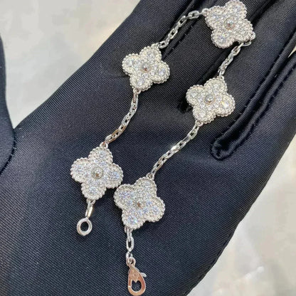 [Camiery] CLOVER 5 MOTIF FULL DIAMOND BRACELET COLLECTION