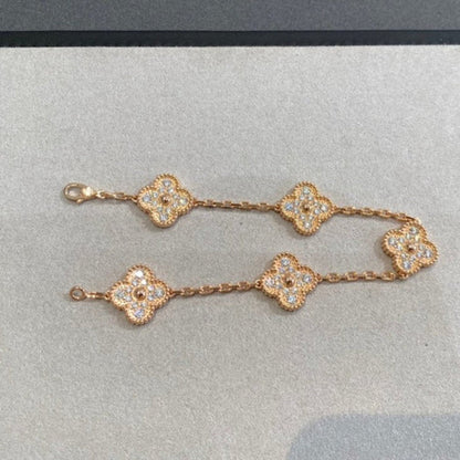 [Camiery] CLOVER 5 MOTIF FULL DIAMOND BRACELET COLLECTION