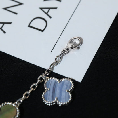 [Camiery]CLOVER BRACELET 5 MOTIFS MOP CHALCEDONY SILVER