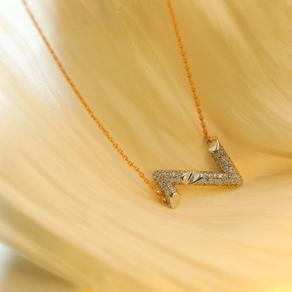 [Camiery]VOLT SILVER DIAMOND PEDANT NECKLACE